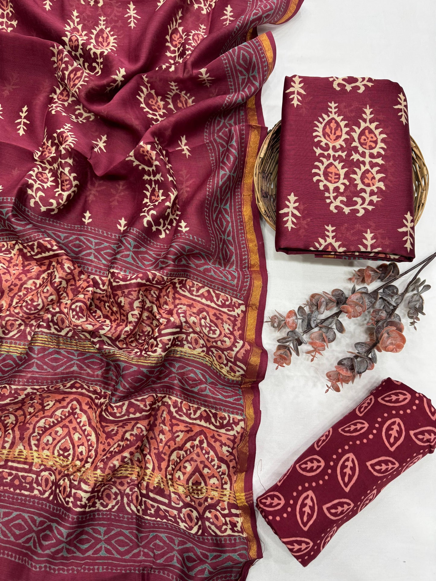 Chanderi Silk Suit Set