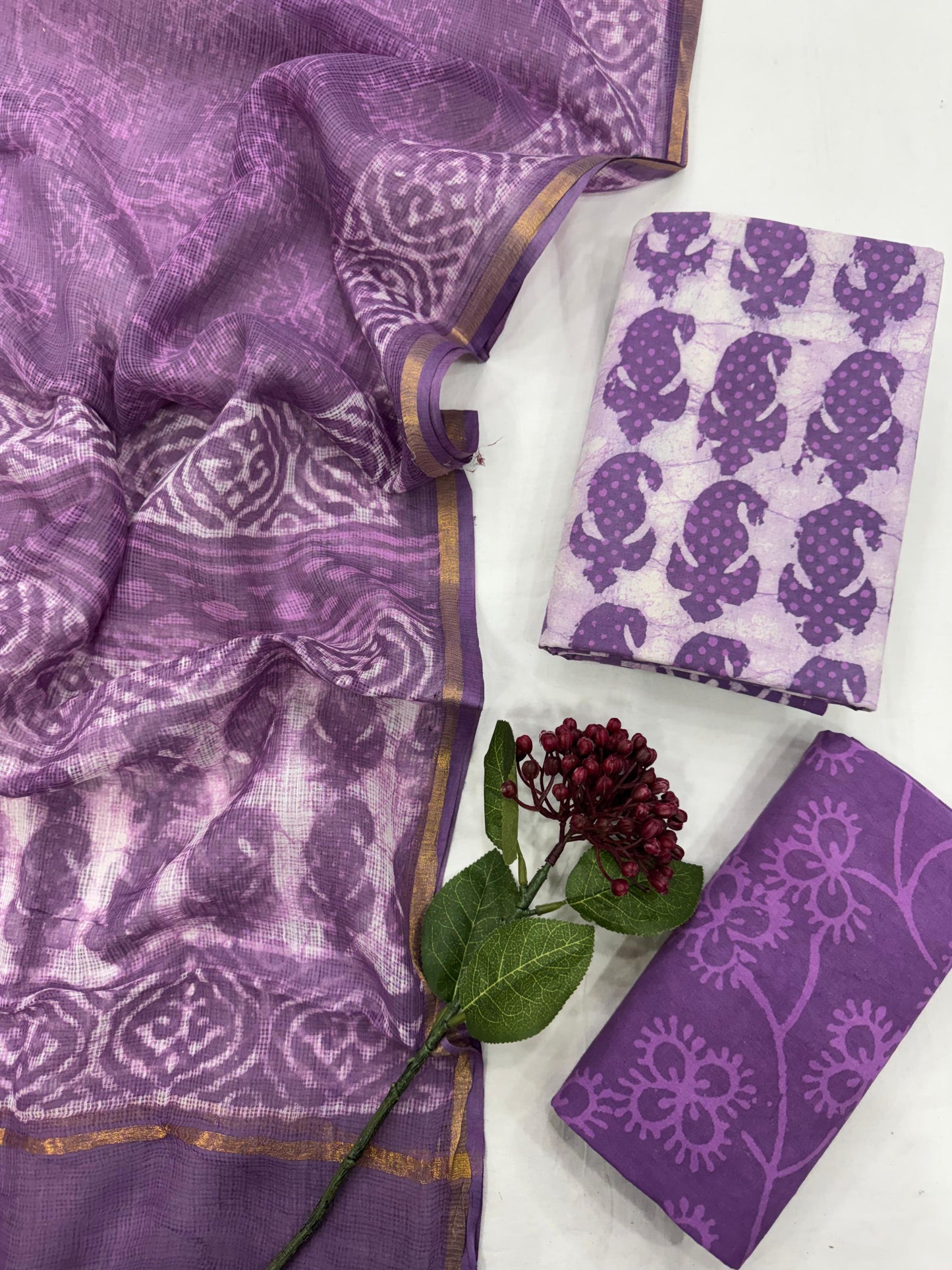 Cotton Suit Set With Kota Doriya Dupatta