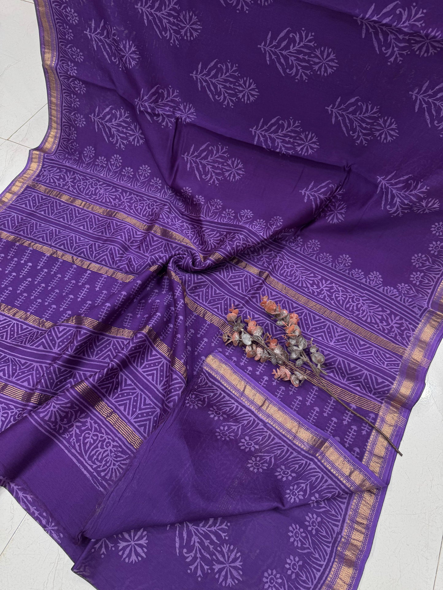 Handloom Maheshwari silk saree