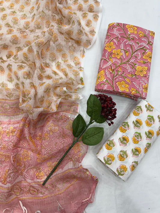 Cotton Suit Set With Kota Doriya Dupatta