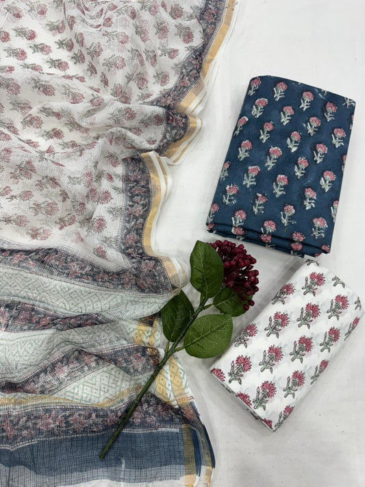 Cotton Suit Set With Kota Doriya Dupatta